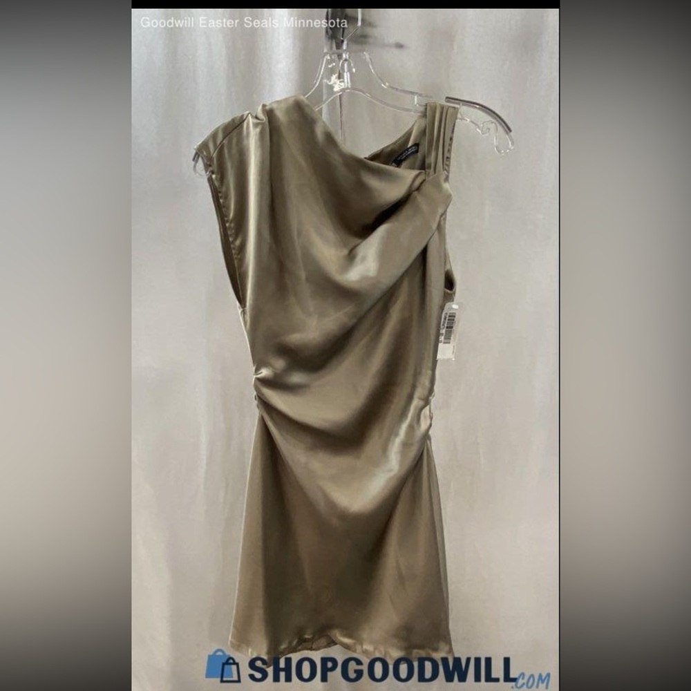 Zara Asymmetrical Satin Mini Dress